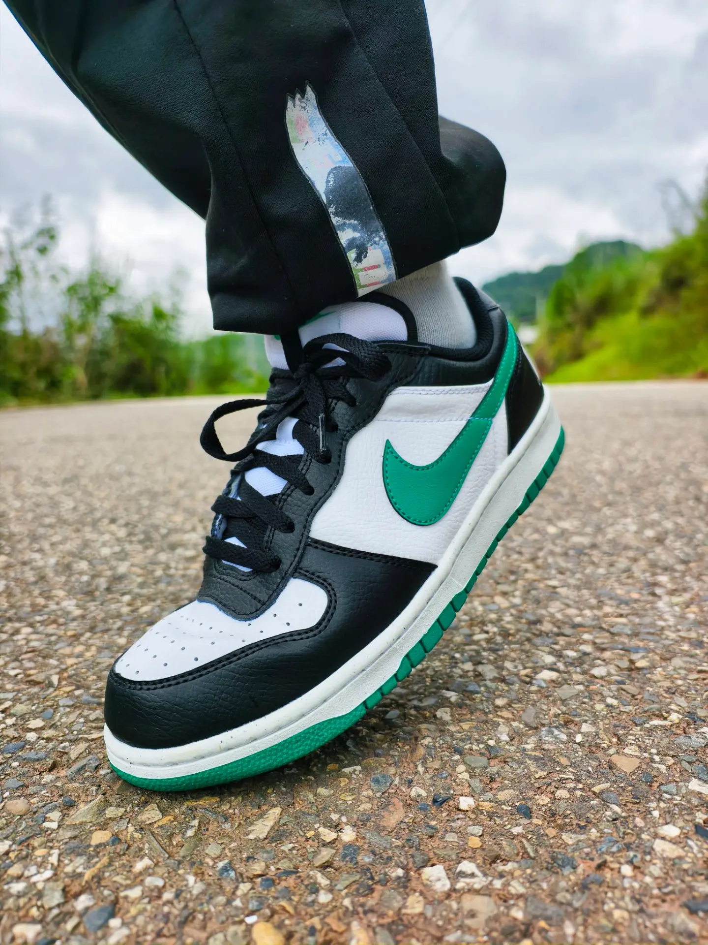 Nike Big low黑白绿低帮板鞋 男款通勤百搭